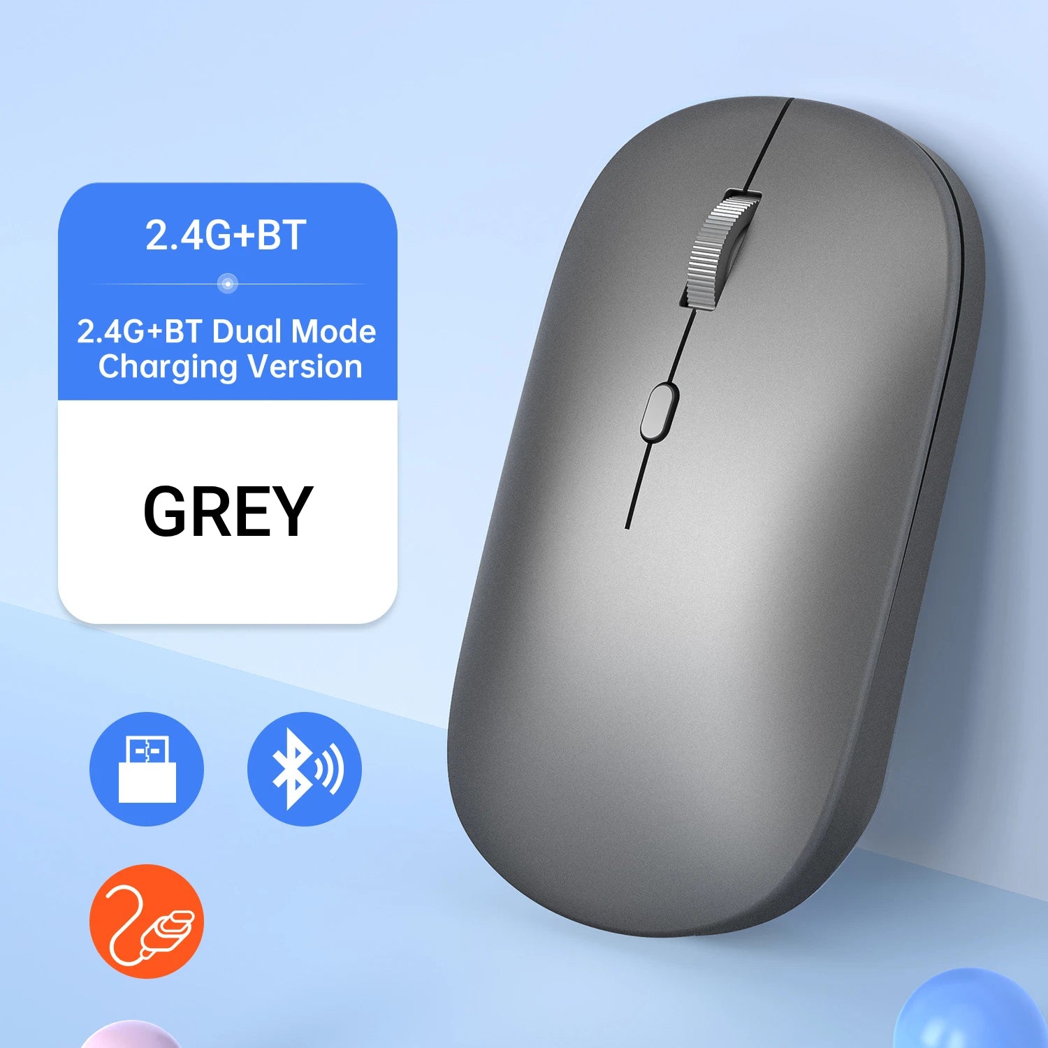 Wireless Mouse Bluetooth-compatible Mouse 2.4G Dual Modes Ergonomic Computer Mice For Laptop iPad Tablet PC Office Gaming Mouse