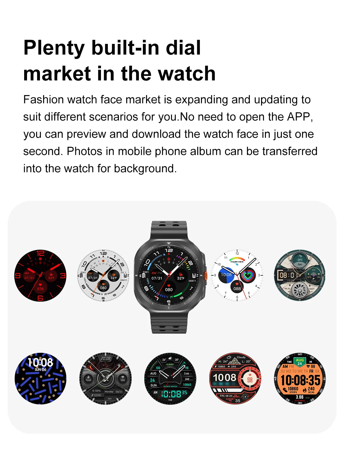 Smart Watch 7Ultra for Men ChatGPT Compass NFC 360*360 AMOLED Screen Heart Rate Monitor Bluetooth Call IP68 Waterproof Smartwat