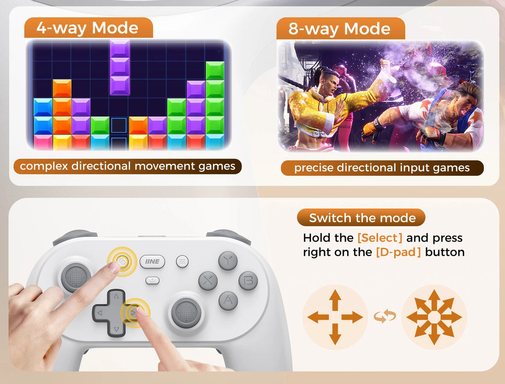 IINE PC/iOS/Android/Phone/Switch Wireless Controller , Hall Effect Triggers & Hall Effect Joysticks & 1000Hz Polling Rate