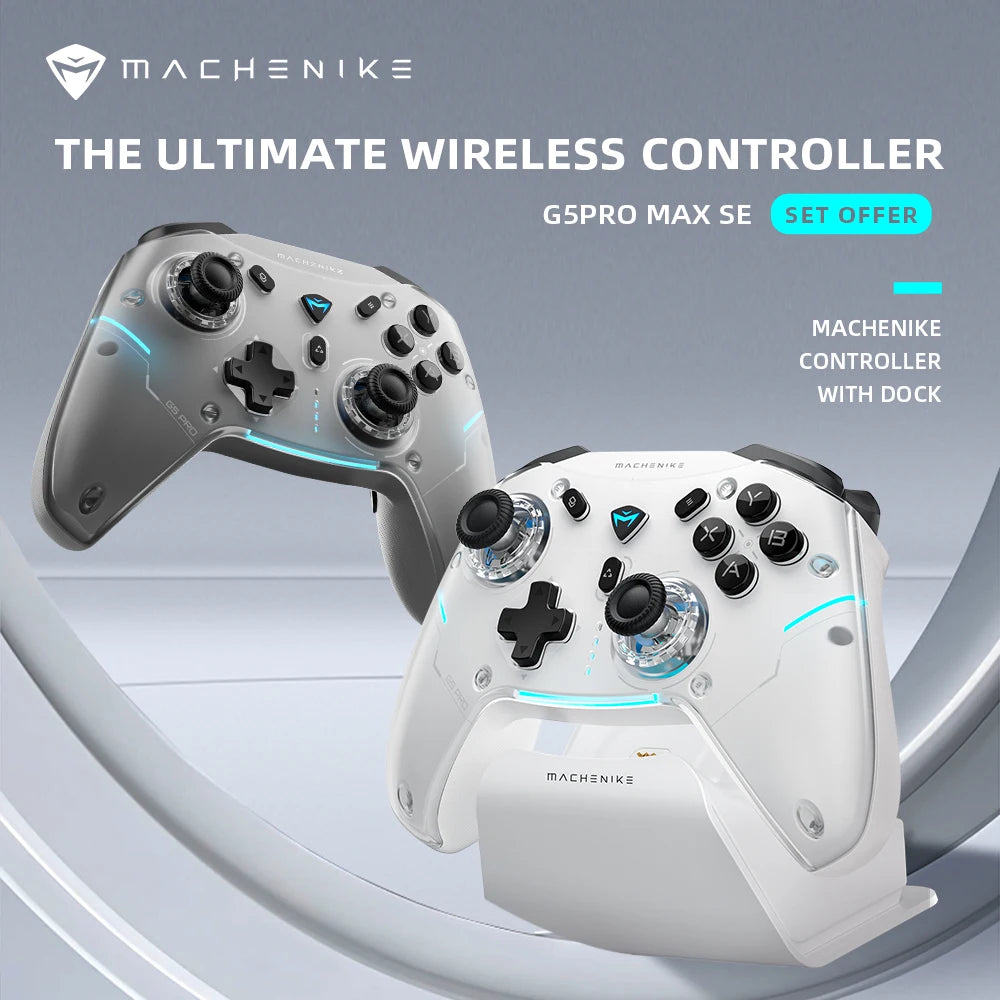 MACHENIKE G5Pro Max SE Gaming Controller With Charging Dock Optional Hall Effect Joysticks Triggers RGB Light Wireless Gamepad