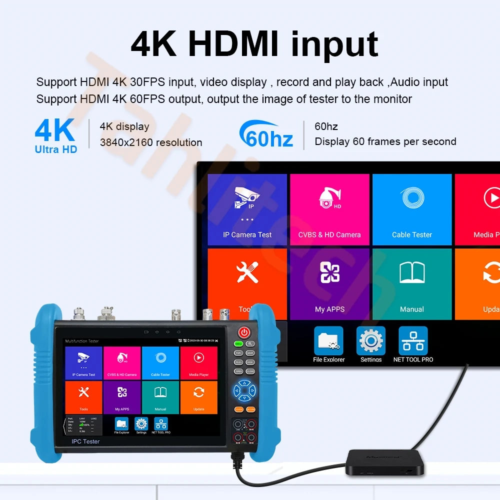8K CCTV Tester IPC-9800CLMOVTADHS 8MP HD AHD TVI CVI SDI IP Tester 7-inch Touch Screen Monitor 8K Video Display Tester Monitor