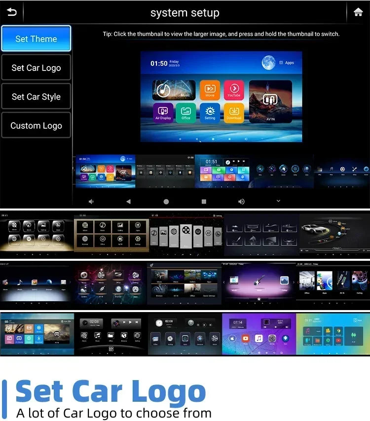 13.3/14" Car Headrest Monitor Display IPS Android 12 2G+32G/4G+64G/8G+128G Touch Screen For Car Rear Seat Player Dual HDMI Music