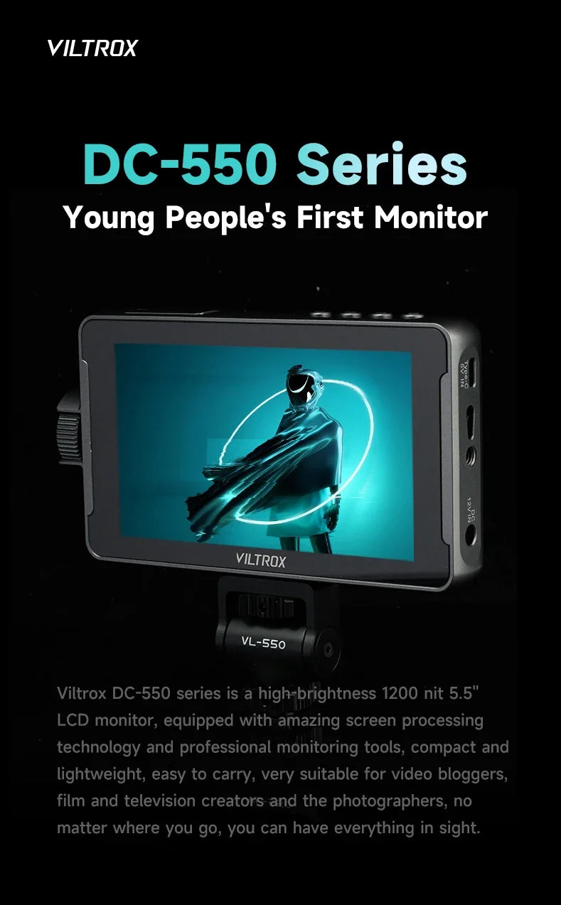 VILTROX DC 550 5.5 Inch 1920x1080 4K  Touch Screen HDMI Profissional Camera Studio Monitor 3D LUT Director Monitor