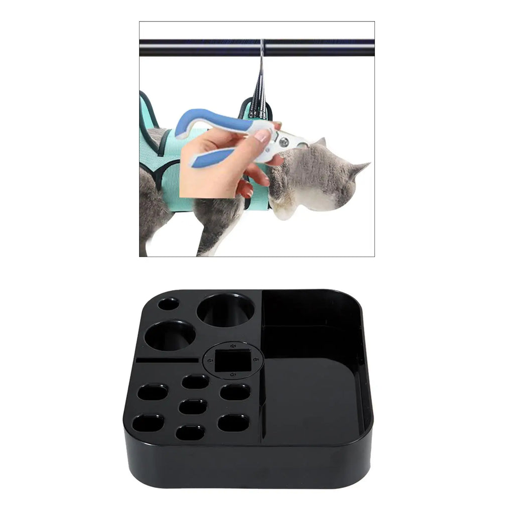 Pet Grooming Tool Storage Box Haircutting Shears Scissors Tweezers Organizer for Brushes and Dog Combs with Rotating Feature
