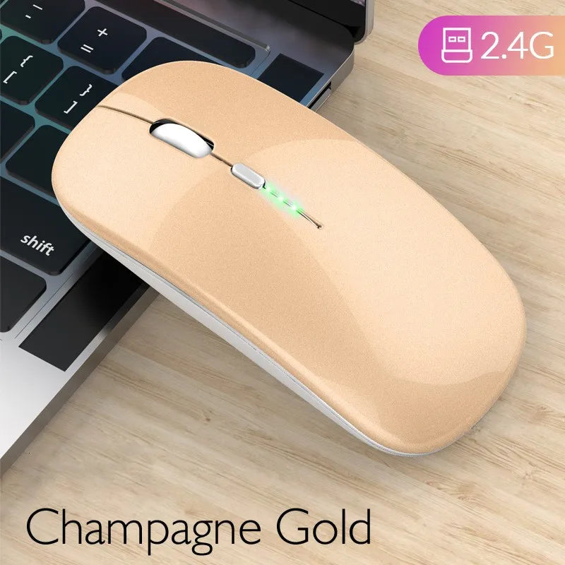 Wireless Rechargeable Mouse for Laptop Computer PC,  Slim Mini Noiseless Cordless Mouse, 2.4G Mice for Home/Office