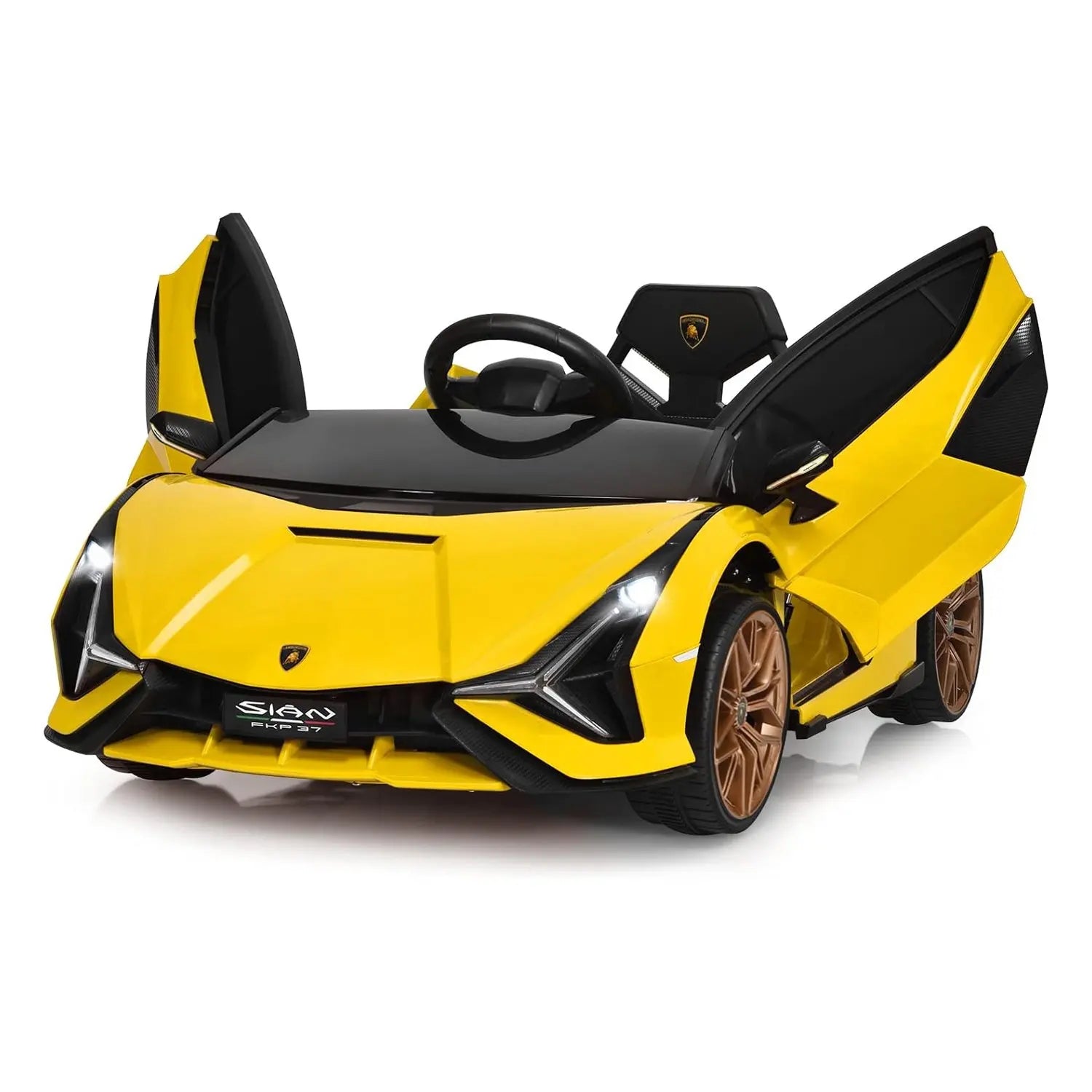 12 V Lamborghini Children's Electric Car, with 2.4 G Remote Control, with Radio, Music and LED Headlights, for Age 3–8 Years