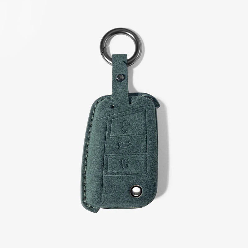 Suede Car Key Case Cover Fob Keychain for VW Volkswagen Golf 7 MK7 Tiguan MK2 for Ateca Leon FR Ibiza Skoda Octavia Kodiaq