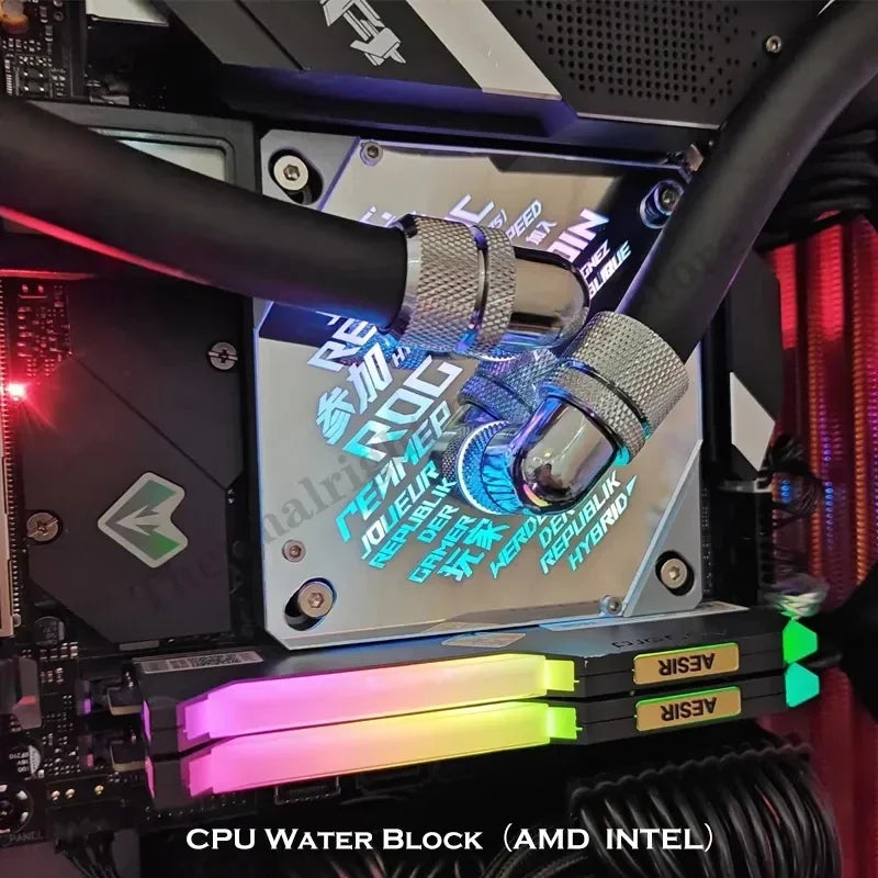 1700 CPU Water Block Mirror Surface ROG 5V ARGB SYNC Watercooler LGA1700 AM4 AM5 Platform Customized Available