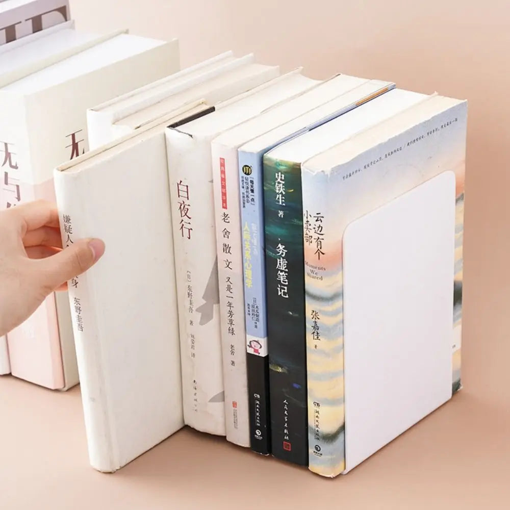 Desktop Organizer L-shaped Desk Bookends Durable Display Book Stand Simple INS Book Support Rack Minimalism
