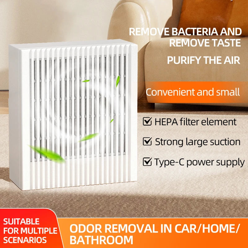 Air Purifiers Home Remove Smoke Odor Formaldehy Air Cleaner HEPA Filter PM 2.5 Air Freshener for Car Bedroom Small Air Purifier