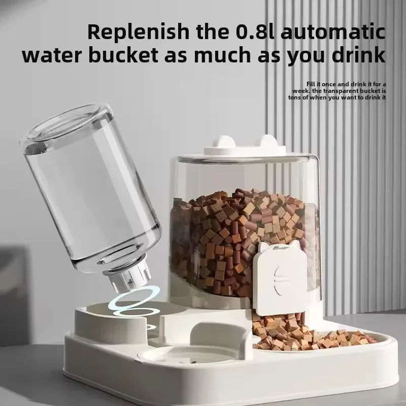 FF-6 Automatic Dog Cat Feeder and Water Dispenser Gravity Food Feeder and Waterer Set with Pet Food Bowl Universal Pet Products