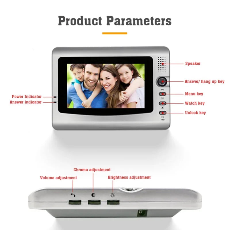 7”Smart Video Wired Video Door Phone System Visual Intercom Doorbell Indoor Monitor and Outdoor Camera support Unlock Infrared