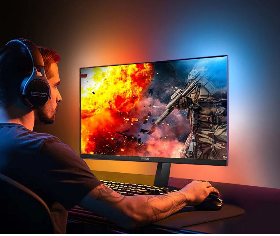 Smart Computer Monitor Sync Ambient USB LED Light Strip RGBIC PC Display Screen Backlight Gaming Decor Support Window/OS System