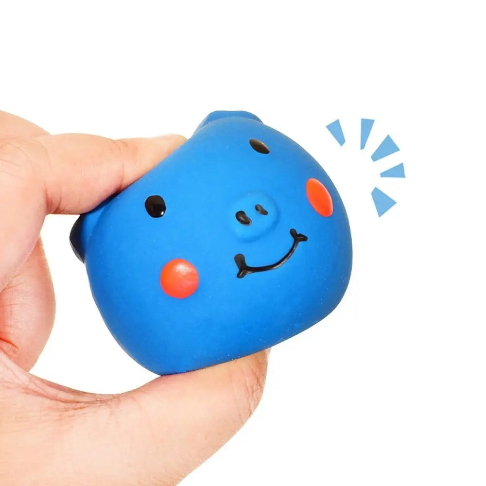 Pet Biting Toys Cartoon Latex Squeaky Dog Toys Soft Bite Resistant Pig Pet Squeaky Toys Colorful Doy Molar Self Happy