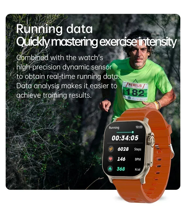 Watch 10 Smart Watch AMOLED Screen NFC Compass Fitness Clock Health Monitor Waterproof Wireless Call Watches for Men Women