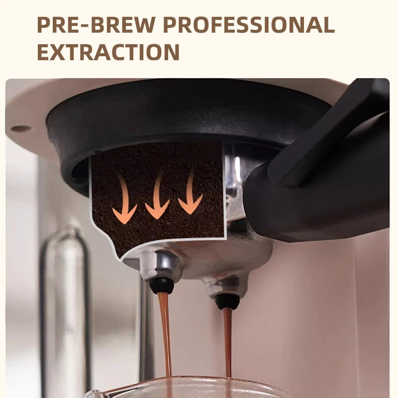 HiBREW 20 Bar Semi Automatic Espresso Coffee Maker With Grinder Bean For Cappuccino and Latte Milk Frothing System Machine H14