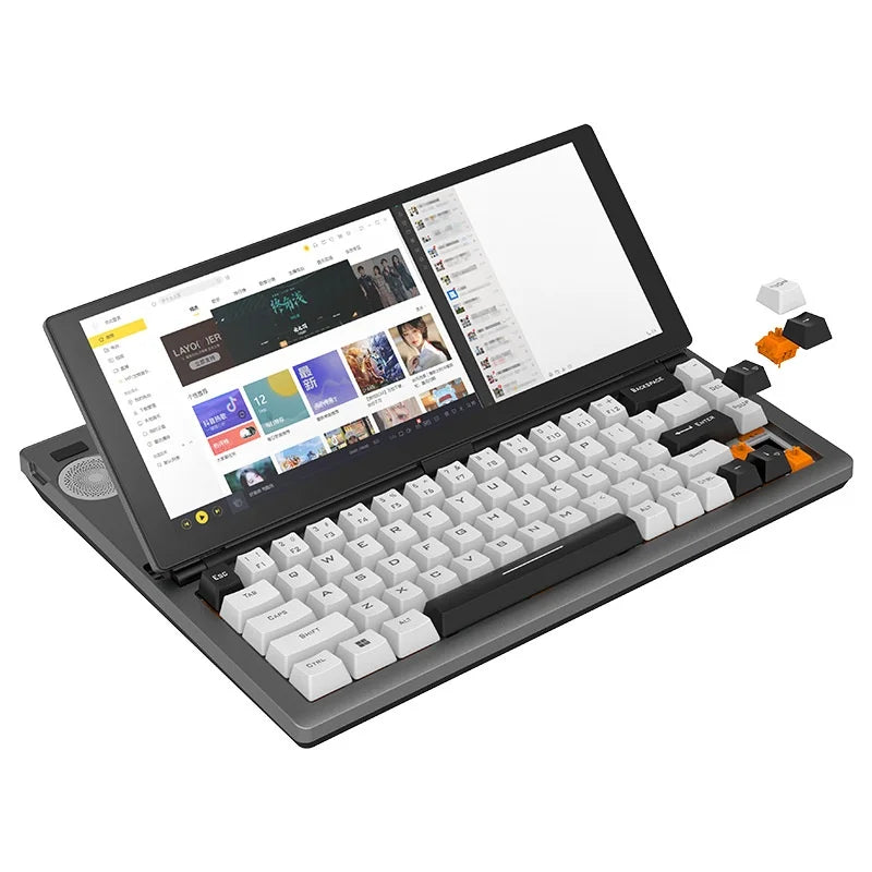 12.3 Inch HD IPS Panel Portable Gaming Monitor 1920*720 USB Interface 90° Foldability Touch Screen Keyboard High Resolution
