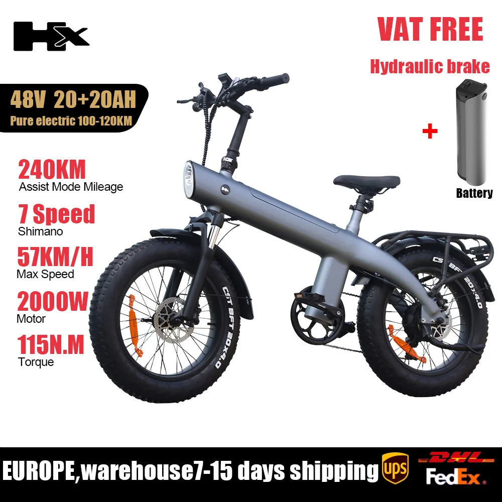 HX Q3 All-Terrain Electric bike 48V 20Ah electric bike 20 Inch Fat Tire ebike 2000W Electric bicycles electric dirt bike e bike