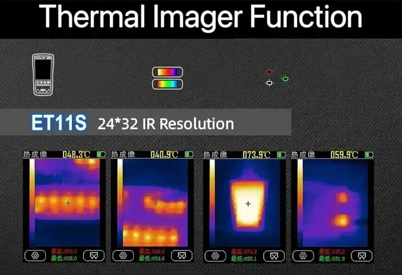 TOOLTOP ET11S 24x32 Thermal Imager 2.8 Inch Thermal Imaging Camera AC DC 4000 Counts Multimeter -40~300℃ Temperature Measurement