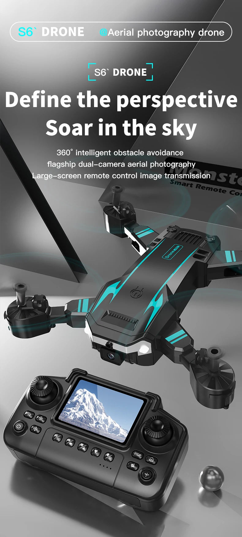 2026New origina S6 Drones Professional 8K HD Camera 5G GPS Obstacle Avoidance RC Helicopter Brushless With Screen Remote Control