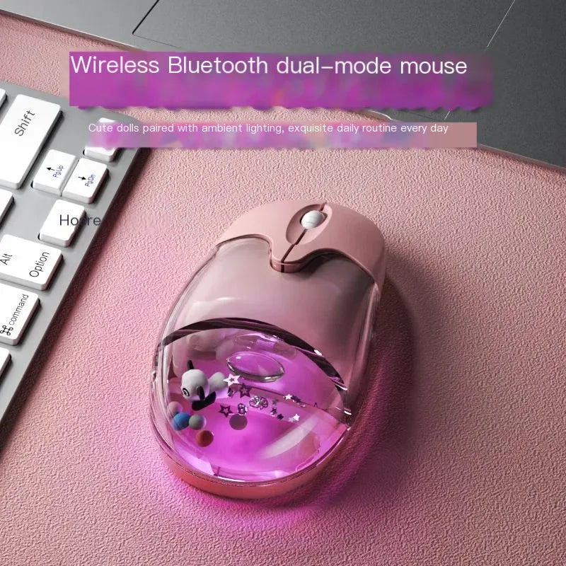 Wireless Dual-mode Mouse Wired Mause Creative Design Floating Doll Rechargeable Mute Button Beautiful Mice Office Use Ergonomics