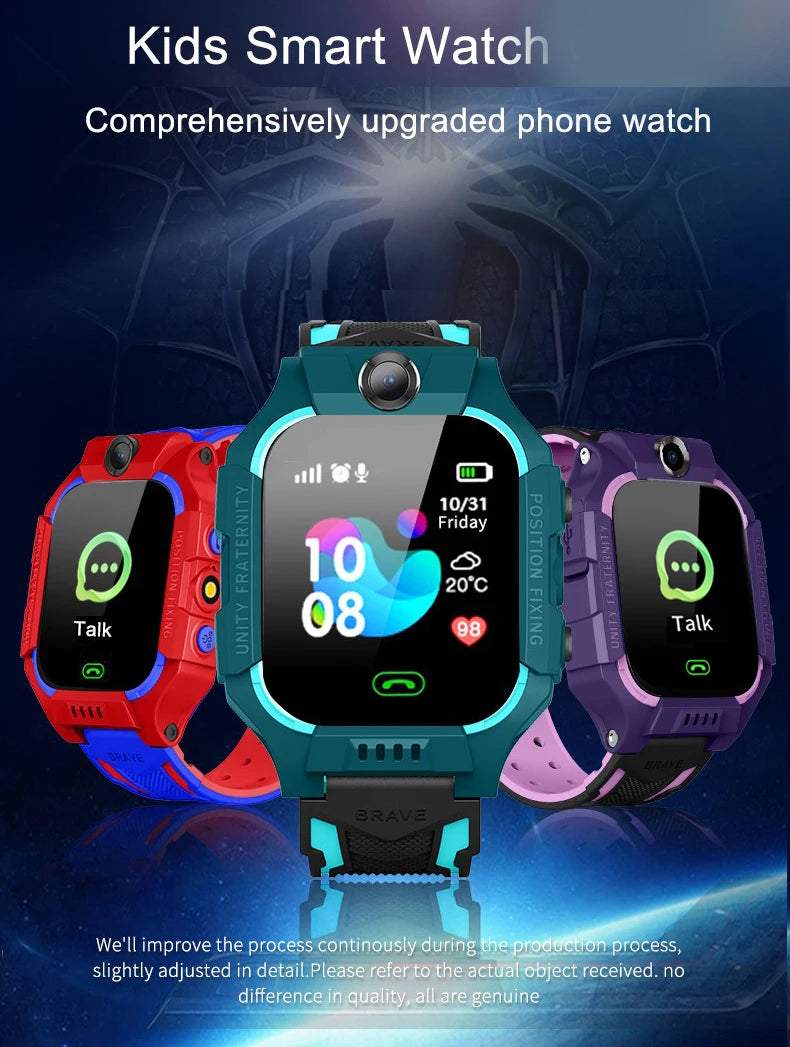 New Smart Watch Kids Position SOS Tracker Call Phone Voice Chat Photo Children Smartwatch Camera Boys Girls Gifts