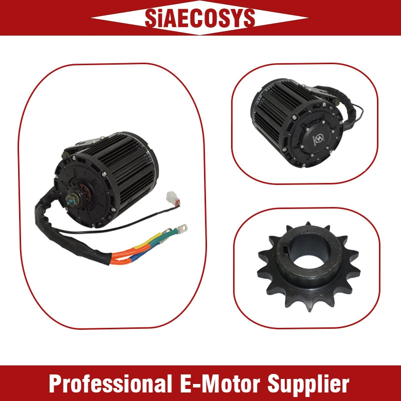 QS138 3000W/6000W Peak 72V BLDC Mid Drive Motor for Electric Scooter 100KM/H with 428 Chain Sprocket V1 Dual Power Design