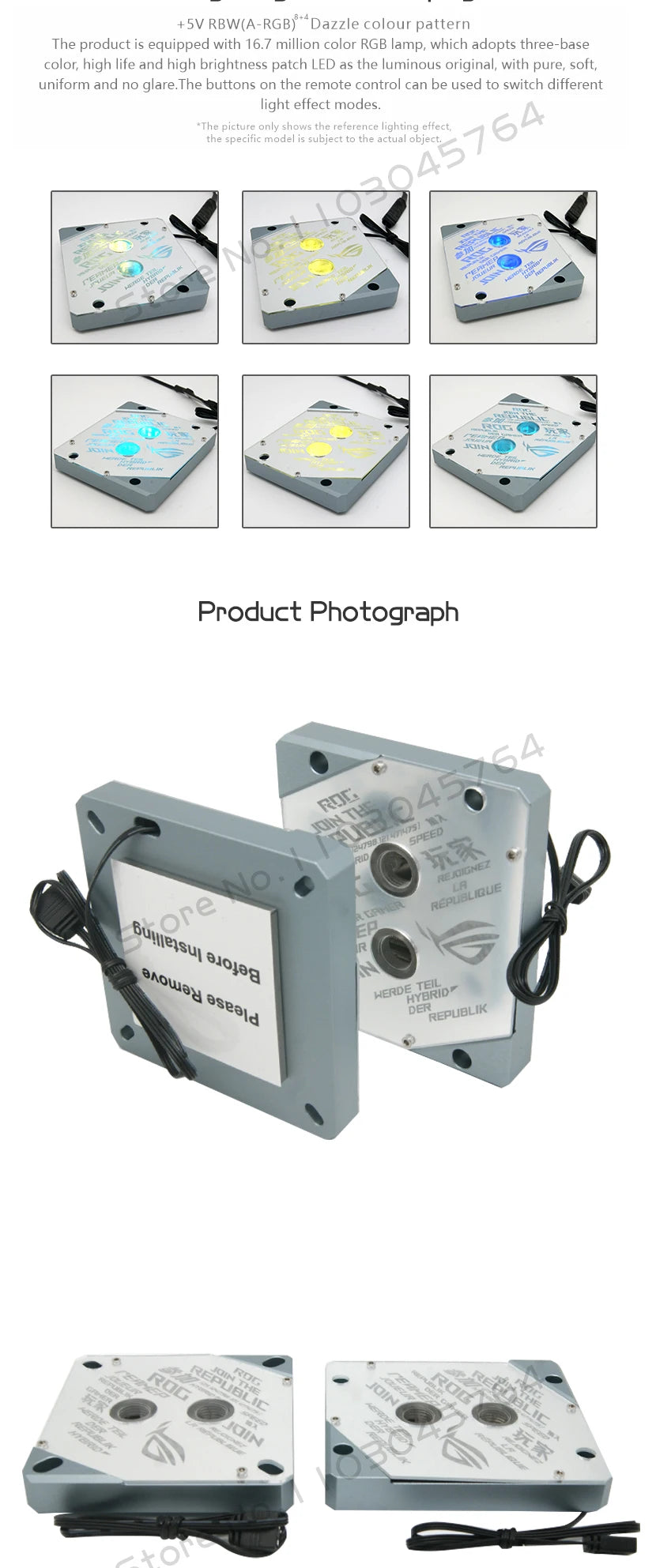 Mirror CPU Water Block 1700 Surface ROG 5V MB RGB SYNC Watercooler LGA1700 AM4 AM5 Platform Customized Available