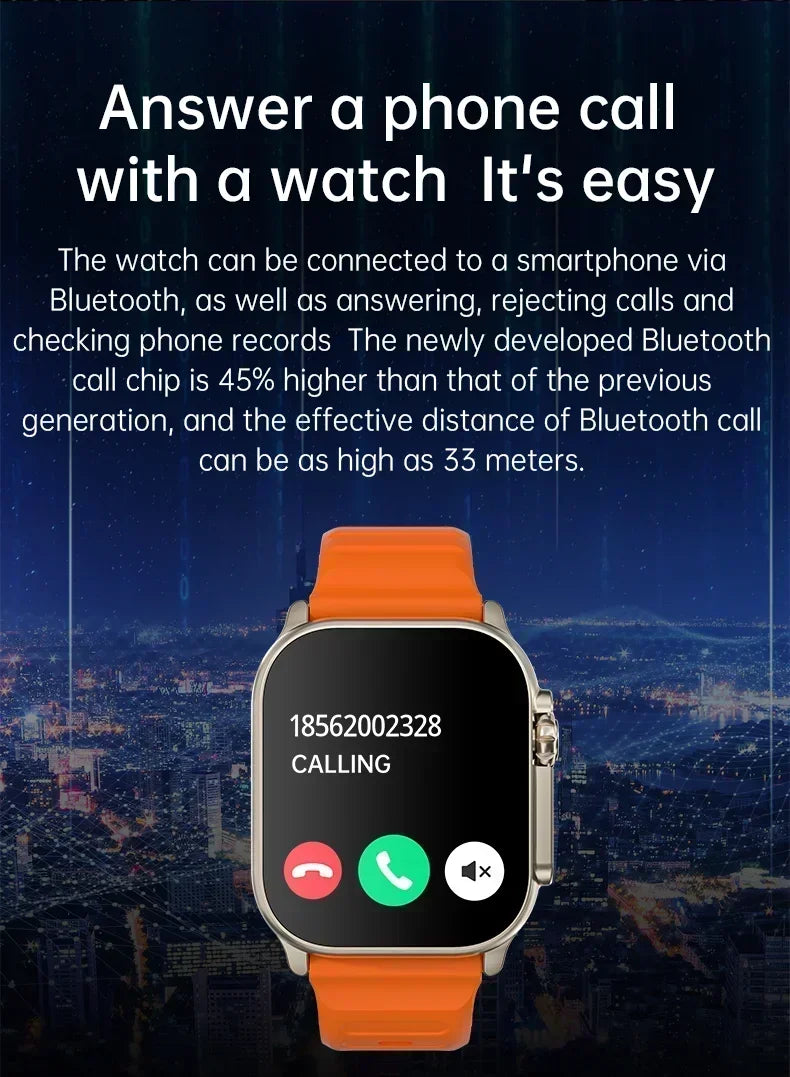 Watch 10 Smart Watch AMOLED Screen NFC Compass Fitness Clock Health Monitor Waterproof Wireless Call Watches for Men Women