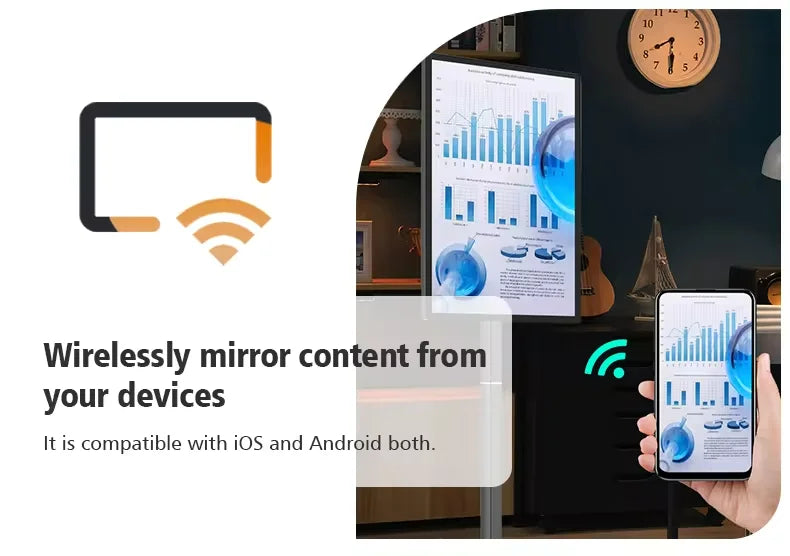 21.5 Inch Interactive Smart Display TV Android Operated In-Cell Touch Monitor Fitness Video Games USB Movable LCD Screen