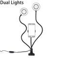 Dual Lights Led Ring Fill Light Flexiable USB Ring Light Fill-in Lamp Dimmable Ring Lamp with Phone Holder for Live Streaming
