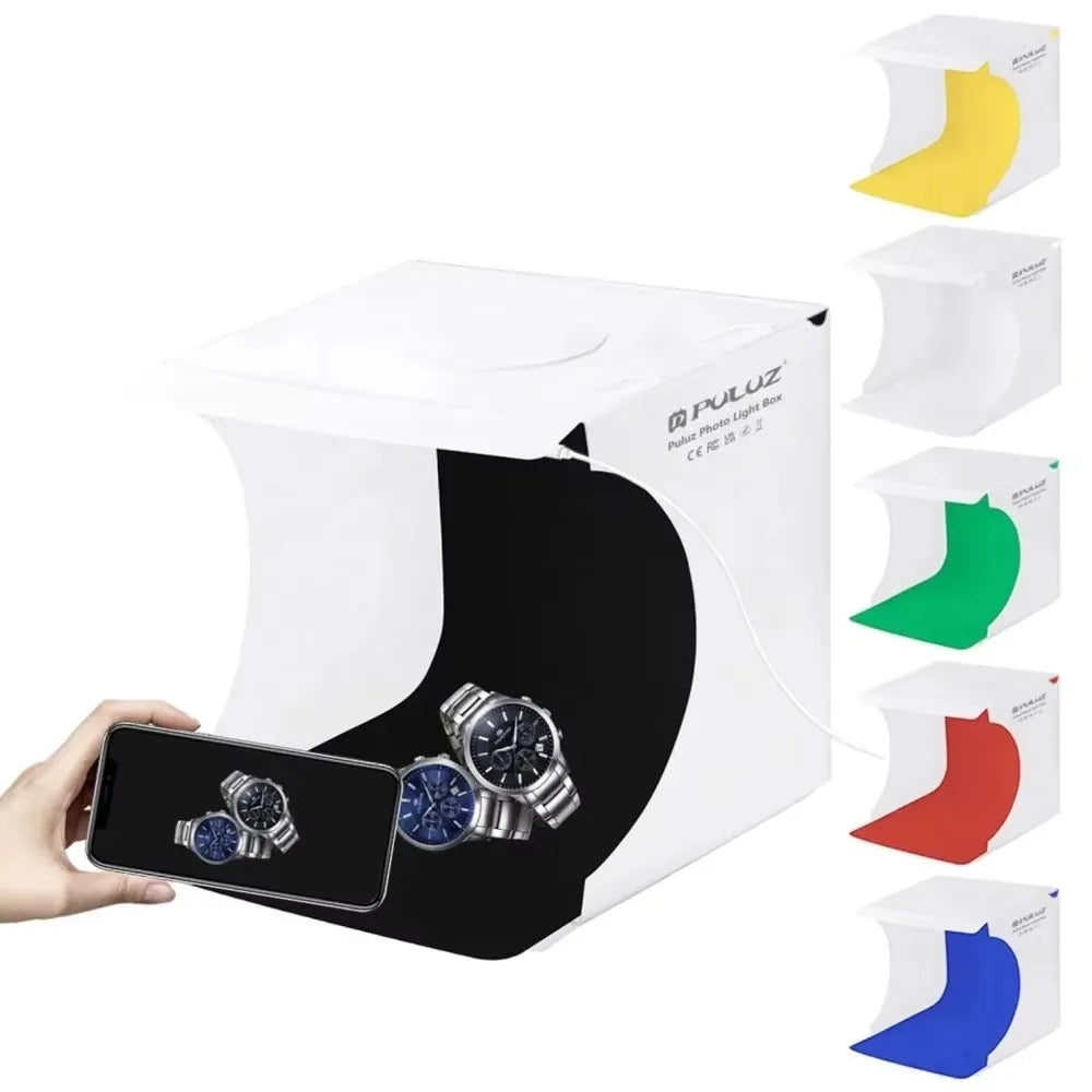 Profession Mini Folding Lightbox Photography Photo Studio Softbox 2 LED Light Soft Box Photo Background Kit for DSLR Camera