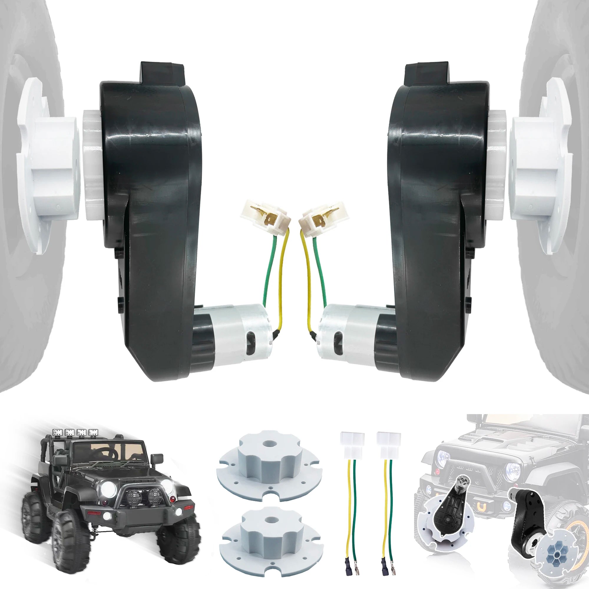 2PCS Kids Electric Car GearBox With 12V 24V High-Speed Motor, Ride On Vehicles Motor Upgrade 12V Motor Engine for Ride On Car