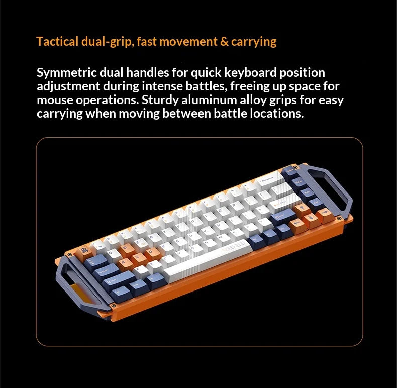 Angry Miao MECHA 65 Gaming Mechanical Keyboard 1MS Low Latency Wireless 1000hz Polling Rate 65 Layout HiFi Switch Aluminum shell