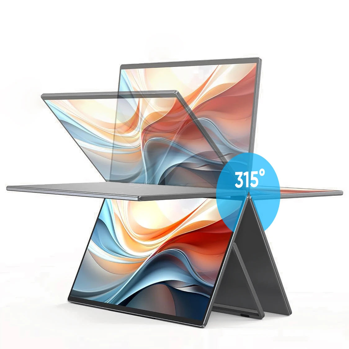 15.6 Inch FHD Dual Screen Extend LCD 1080P Monitor Portable Foldable Laptop Smart Gaming Triple Screen Display Computer Monitor