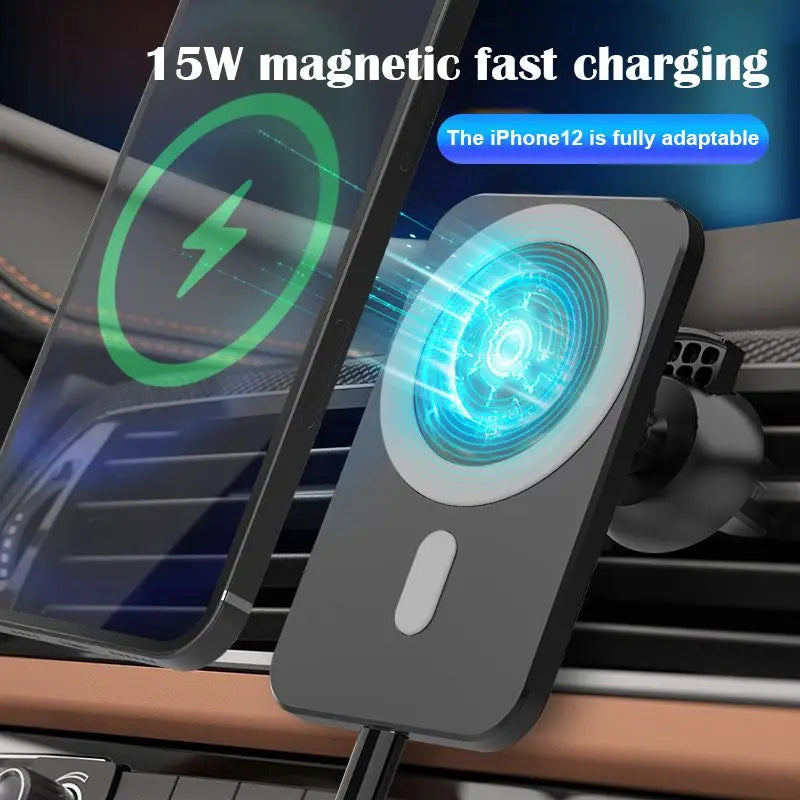 Magnetic Wireless Car Charger Air Vent Clip Phone Holder For Magsafe iPhone17 16 15 14 13 12 Pro Max Fast Car Charging Stand