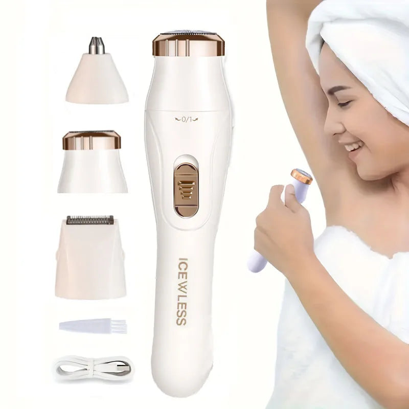 Ladies 3-in-1 electric hair removal set Portable Hair Removal Device Multi Functional Shaver Painless Remove Hair Multi Head