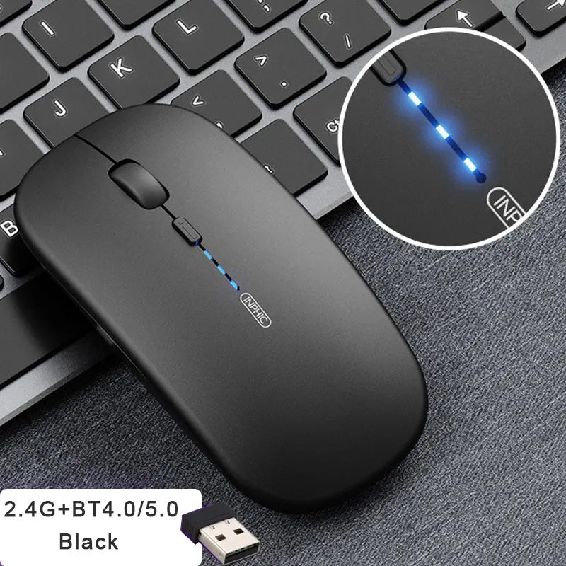 Wireless Mouse Rechargeable Silent Power Display Adjustable DPI Smart Stay Ergonomic Computer Mause For Laptop PC Macbook Office