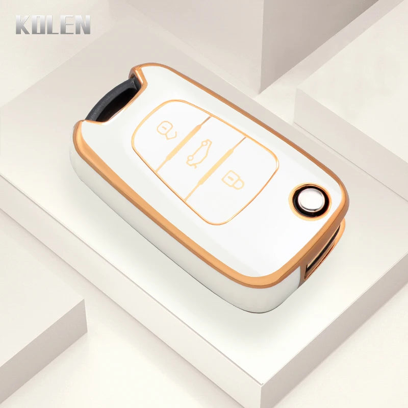 Fashion TPU Car Folding Key Case Cover Fob For Hyundai I20 I30 Elantra Azera Veracruz Veloster Kia Rio K7 K5 Sportage Sorento