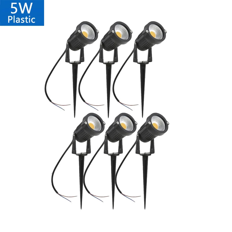 LED Garden Lawn Lamp 5W 10W 15W Outdoor Waterprof IP65 220V110V12V24V Landscape Spike Bulb Garden Path COB Lawn Spotlights