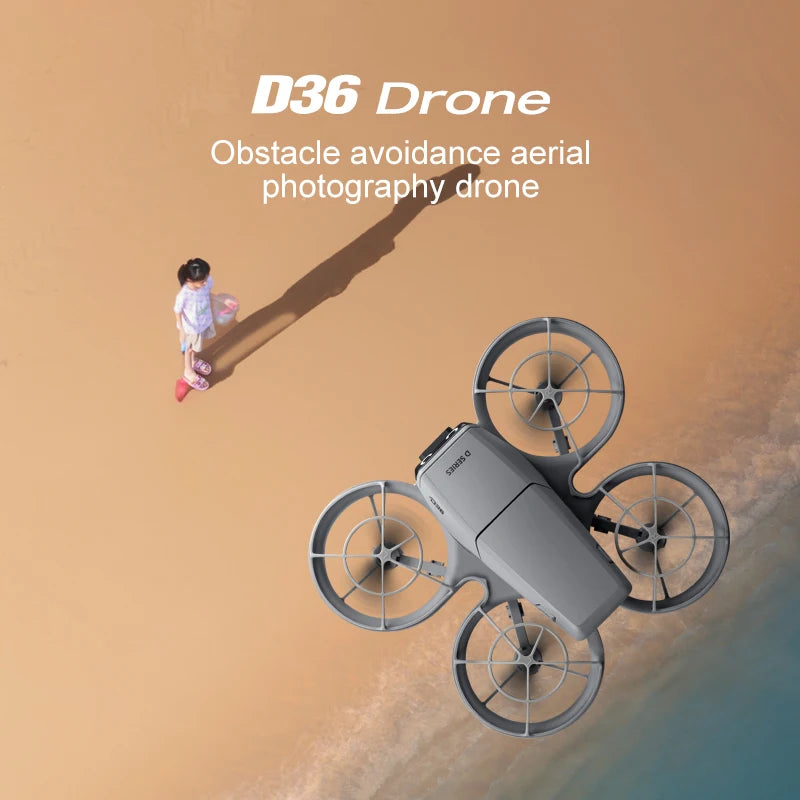 D36 Drone 4K HD Aerial Photography Dual Cameras Screen RC Quadcopter with Dynamic Lighting Optical Flow UAV Toys Gifts