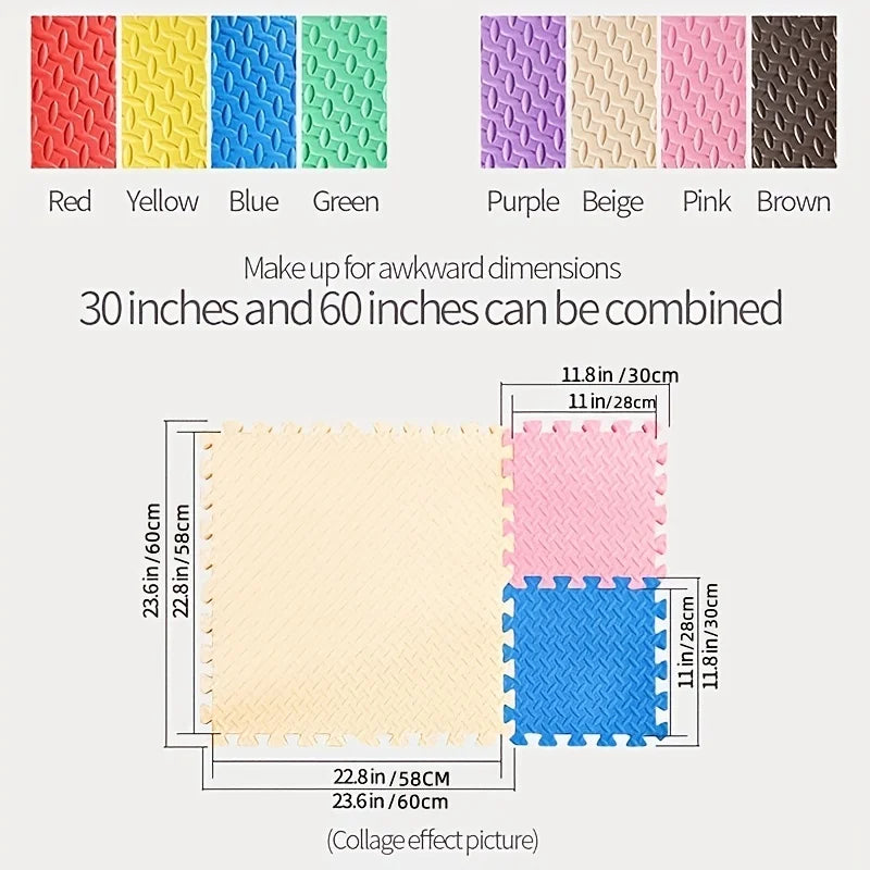 30*30cm Sports Gym Mat Protection EVA Leaf Grain Floor Mats Yoga Fitness Non-Slip Splicing Rugs Thicken Shock Room Workout