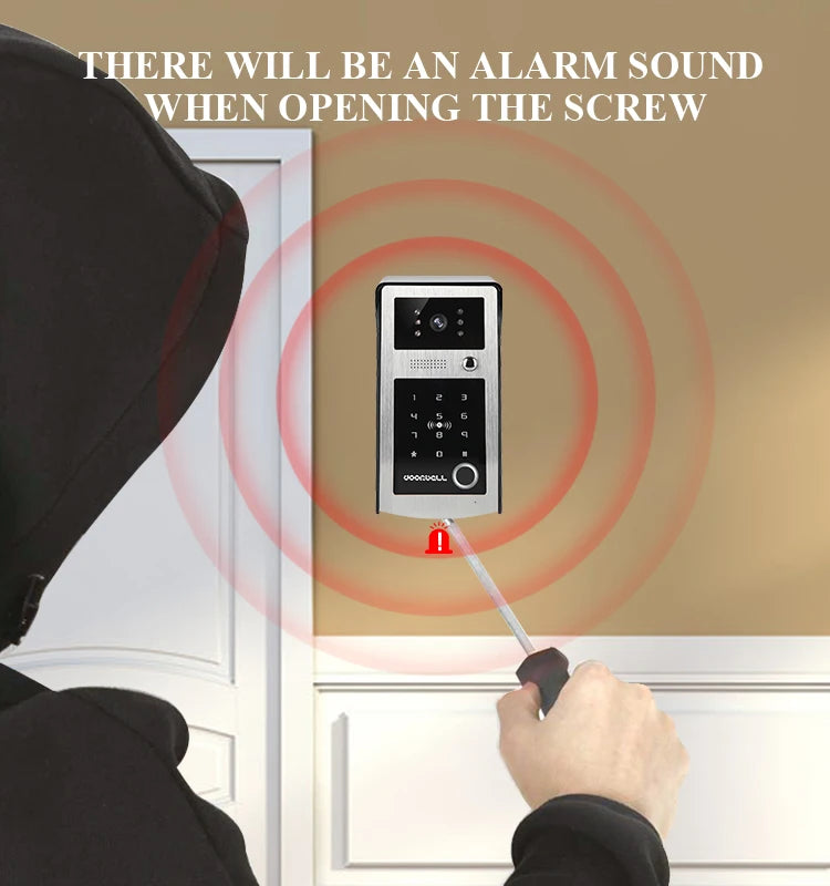 9Inch TFT Monitor  Wired WIFI IP Doorbell Rifd Card/Password  Acess Control Video Door Phone Intercom Visual Peephole Viewer