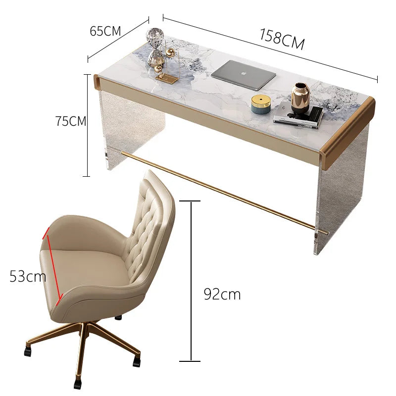 Modern Simple Stone Writing Desk Home Study Acrylic Desk Senior Light Luxury Computer Writing Desk