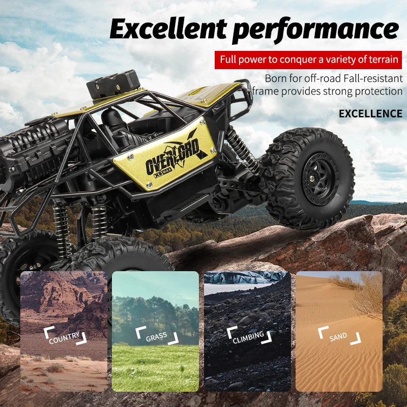2025 NEW Remote Control Car 1:18 Off Road RC Buggy Truck with LED Lights for Kids Boy Girl Toy Gift Indoor Outdoor Racing Drifts