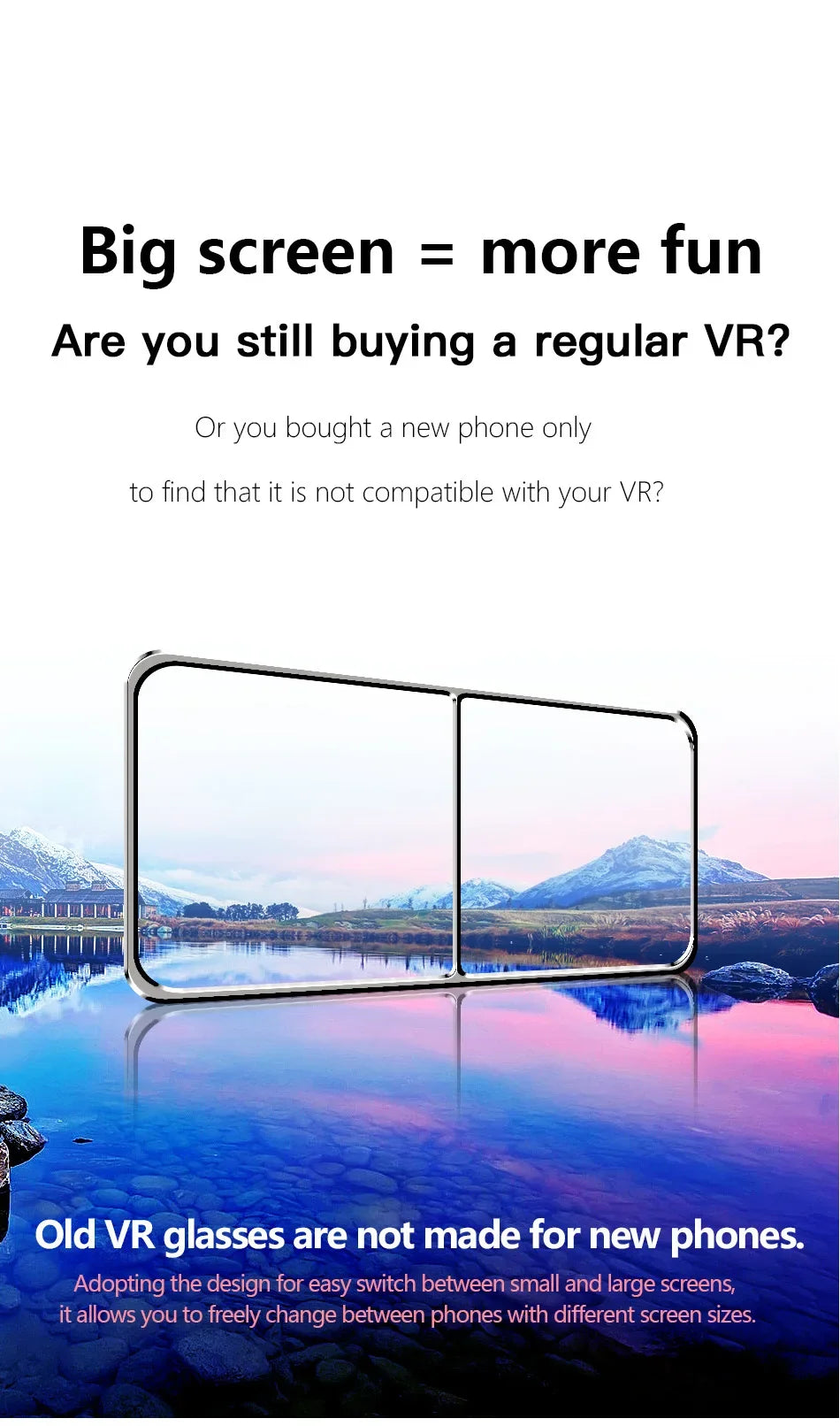 Virtual Reality Glasses 3D VR Headset Smart 7 Inches Helmet for Smartphones Phone Android iPhone Lenses Binoculars Goggles Viar
