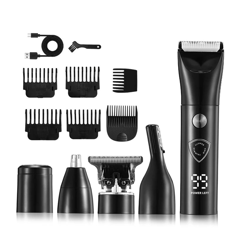 5-in-1 electric hair removal device, USB rechargeable, LED digital display