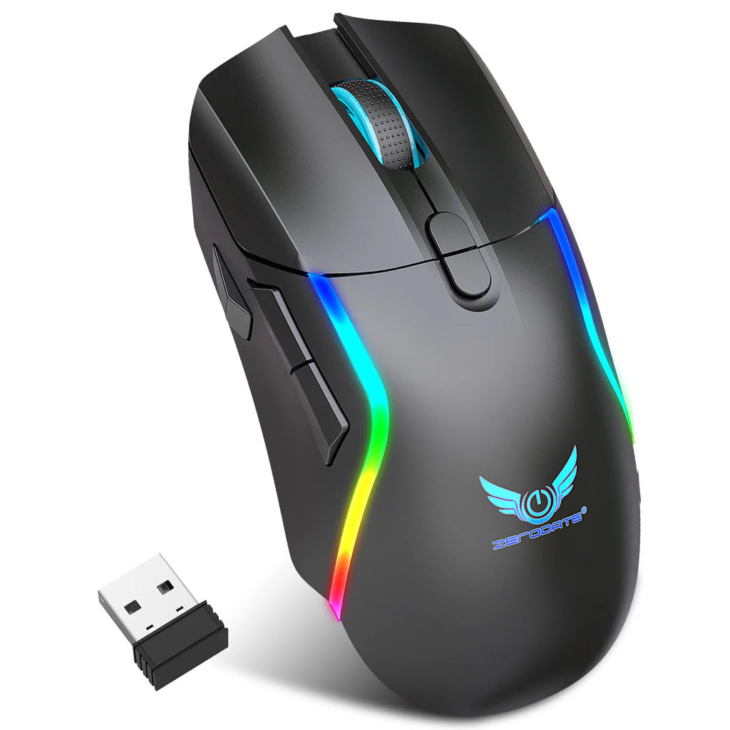 2.4G Wireless Mouse Ergonomic Adjustable 800-1200-1600 DPI Lightweight Rechargeable Office Gaming Mice For PC/Laptop/Macbook Pro