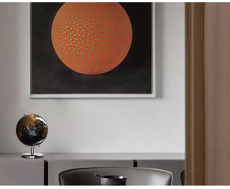 Globe Model for Decoration, Modern Office Desk Decor with Bookcase Study Bar  Living Room  Desktop Layout Display