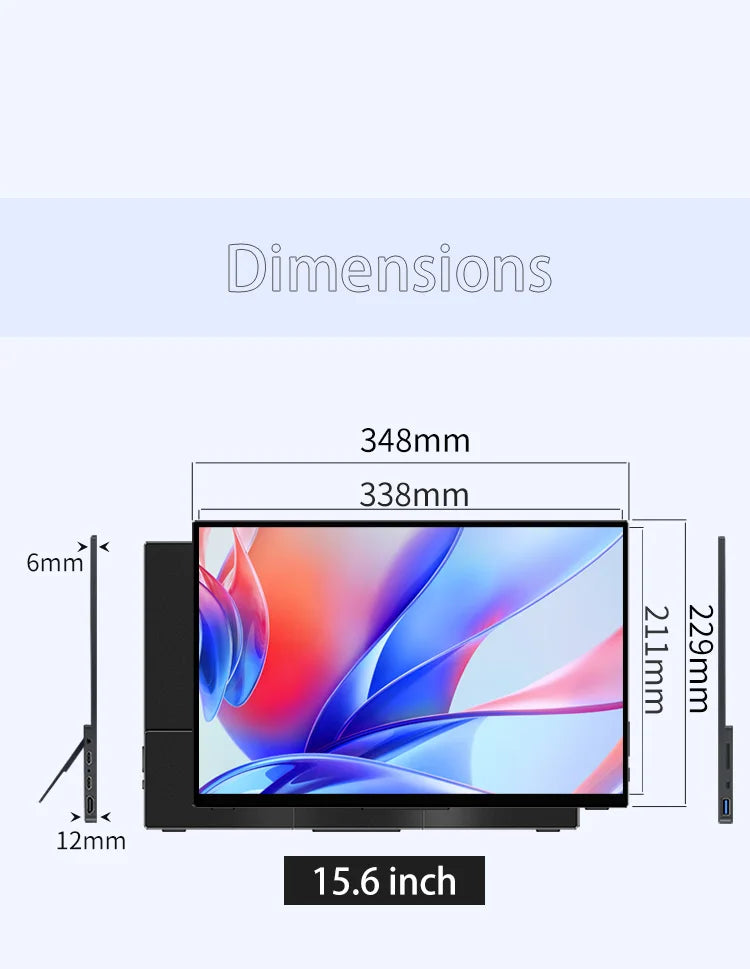 15.6inch 4K OLED Touch Screen Portable Monitor 500Nit USB-C HDMI-Compatible External 16:10 Gaming Display for Xbox Switch Laptop